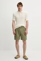 Samsoe Samsoe polo bawełniane SAKEVIN M25200034 beżowy AW25