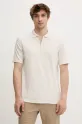 Samsoe Samsoe polo bawełniane SAMAC bawełna beżowy M25200033