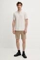 Samsoe Samsoe polo bawełniane SAMAC M25200033 beżowy AW25