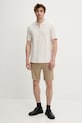 Samsoe Samsoe polo bawełniane SAMAC M25200033 beżowy AW25