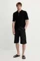 Samsoe Samsoe polo bawełniane SAMAC M25200033 czarny AW25