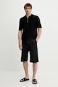 Samsoe Samsoe polo bawełniane SAMAC M25200033 czarny AW25