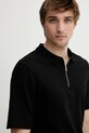 Samsoe Samsoe polo de bumbac SAMAC negru M25200033