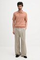 Calvin Klein polo bawełniane LV04LC326G pomarańczowy AW25