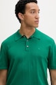 Calvin Klein πλεκτό μπλουζάκι πόλο Ανδρικό βαμβακερό πράσινο LV04LC326G
