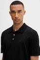 Calvin Klein Πλεκτό μπλουζάκι πόλο Ανδρικό βαμβακερό μαύρο LV04LC326G