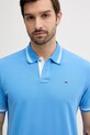Tommy Jeans polo bawełniane niebieski DM0DM21846