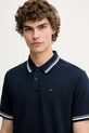 Памучна тениска с яка Tommy Jeans тъмносин DM0DM21846