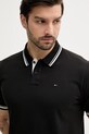 Tommy Jeans polo de bumbac negru DM0DM21846