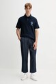 Βαμβακερό μπλουζάκι πόλο Tommy Jeans DM0DM21909 σκούρο μπλε AW25