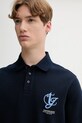 Βαμβακερό μπλουζάκι πόλο Tommy Jeans σκούρο μπλε DM0DM21909
