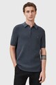 Поло з домішкою вовни AllSaints ASPEN бавовна темно-синій M025KA