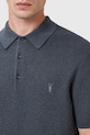 Polo tričko z vlněné směsi AllSaints ASPEN M025KA námořnická modř AW25