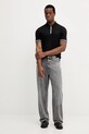 Памучна тениска с яка BOSS 50543865 черен AW25