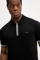 BOSS polo bawełniane czarny 50543865