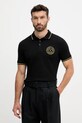 Versace Jeans Couture polo bawełniane wzorzyste czarny 79GAGT00.CJ01T
