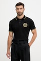 Versace Jeans Couture polo bawełniane wzorzyste czarny 79GAGT00.CJ01T