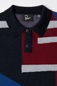 Пуловер с вълна by Parra Vertical forest knitted polo син 54240