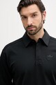 adidas Originals pamut hosszúujjú Rugby Polo fekete JY1401