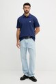 Just Cavalli polo bawełniane 79OAGT06.CJ506 granatowy AW25