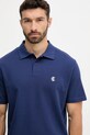 Just Cavalli polo bawełniane granatowy 79OAGT06.CJ506