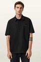 AllSaints polo bawełniane XANDER bawełna czarny M071PC