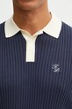 Filling Pieces polo bawełniane Fine Knit Polo granatowy 422570500127