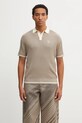 Filling Pieces polo bawełniane Fine Knit Polo bawełna beżowy 422570500127