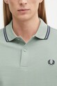 Bavlněné polo tričko Fred Perry zelená M3600