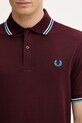 Bavlněné polo tričko Fred Perry burgundské M3600