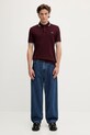 Bavlněné polo tričko Fred Perry M3600 burgundské