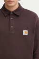 Bavlnená mikina Carhartt WIP Polo Sweat fialová I035532.33HXX