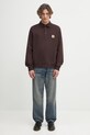 Bavlnená mikina Carhartt WIP Polo Sweat I035532.33HXX fialová