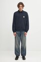 Bavlněná mikina Carhartt WIP Polo Sweat I035532.J0XX námořnická modř