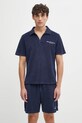 Sporty & Rich polo bawełniane Eden Script Terry bawełna granatowy TO03260673BL106