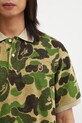 A Bathing Ape polo Camo Pile Jacquard zielony 001POL301002M
