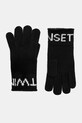 Перчатки с шерстью Twinset с примесью шерсти чёрный 252TA4252