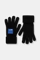 Rukavice s prímesou vlny Karl Lagerfeld Jeans nášivka čierna A4W33137