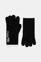Rukavice s primjesom vune Karl Lagerfeld Jeans natpis crna A4W33090