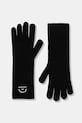 Karl Lagerfeld rękawiczki K/RSG z dodatkiem wełny czarny A4W33014