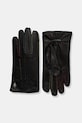 Kurt Geiger London rękawiczki skórzane skóra licowa czarny 5071500109
