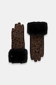 Замшевые перчатки Kurt Geiger London замш коричневый 5069839209
