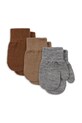 Konges Sløjd rękawiczki z dodatkiem wełny dziecięce 3-pack z dodatkiem wełny multicolor KS103433.9BYA
