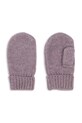 Konges Sløjd rękawiczki dziecięce ISA MITTENS z dodatkiem wełny fioletowy KS103476.9BYA