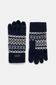 Barbour rękawiczki z domieszką wełny drobny wzór granatowy MGL0148