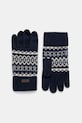 Barbour rękawiczki z domieszką wełny drobny wzór granatowy MGL0148