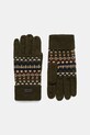 Barbour rękawiczki z domieszką wełny drobny wzór zielony MGL0148