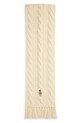 Kratki vuneni šal Polo Ralph Lauren pletivo bež 455981434