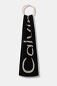 Шарф с примесью шерсти Calvin Klein трикотаж чёрный LV04F8051G
