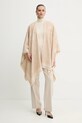 Pinko poncho z dodatkiem wełny średniej grubości beżowy 105965.A2ZI